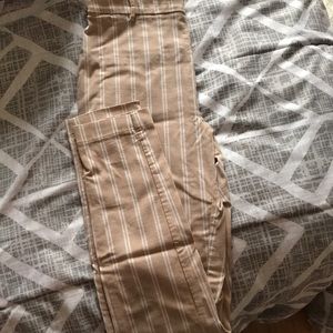 Tan Striped Pants